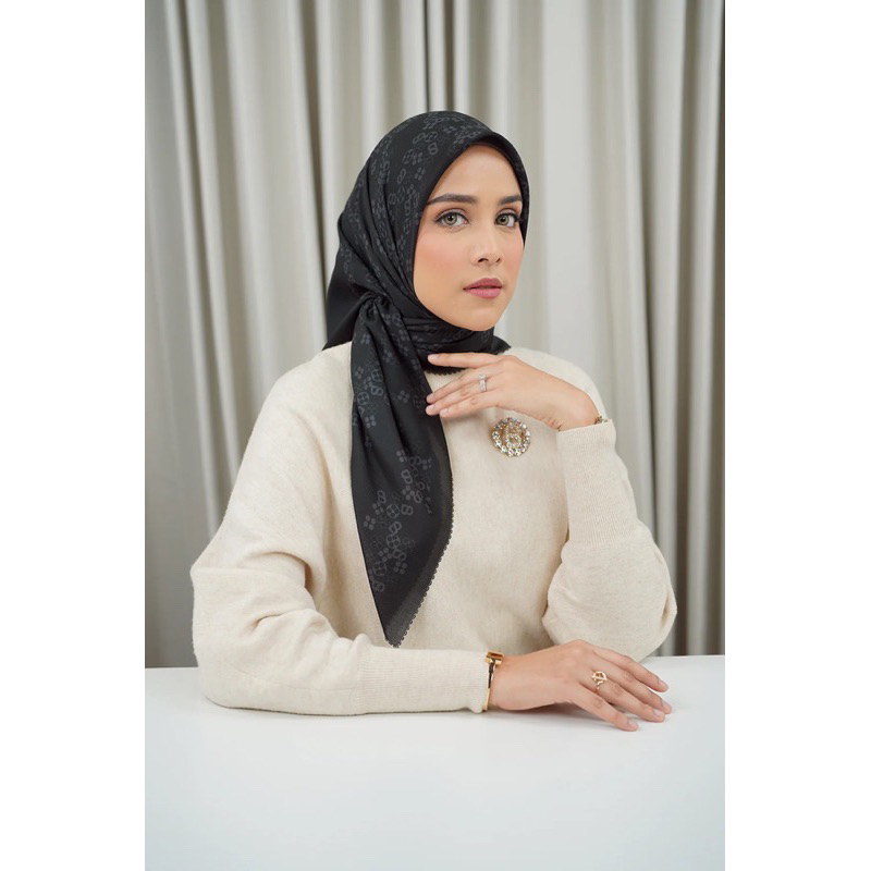 Buttonscarves Monogram Scramble voile square