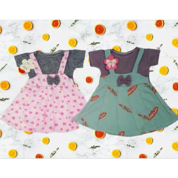 ❤[PROMO ⚡ALE]❤ Dress kodok tali 1-2 tahun baju anak dress Overal