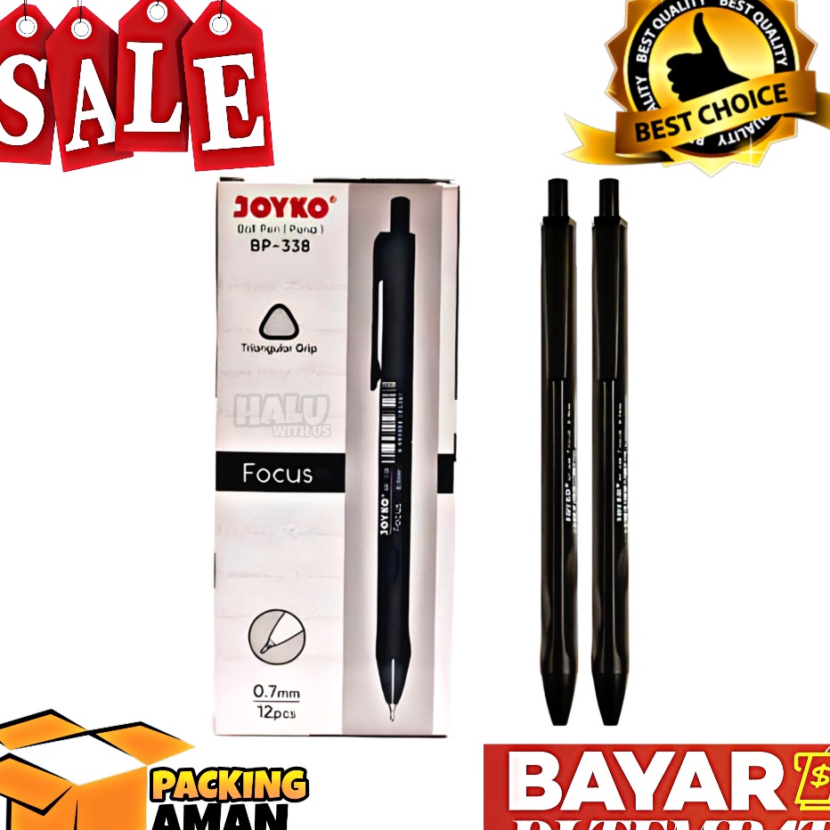 

Best Terlaris (BISA COD) PROMO 12 Pcs Ball Pen Pulpen Pena Joyko BP-338 Focus 0.7 mm ↑❂❉