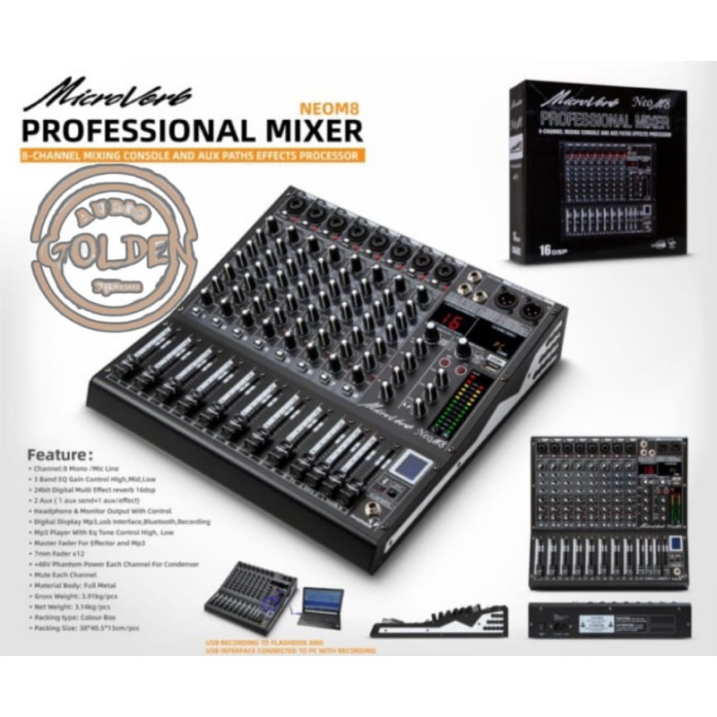 mixer microverb Neo m8 original mixer neoM8