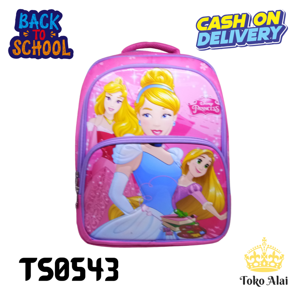 Tas sekolah anak cewek tas sekolah anak karakter PRINCESS TS0543