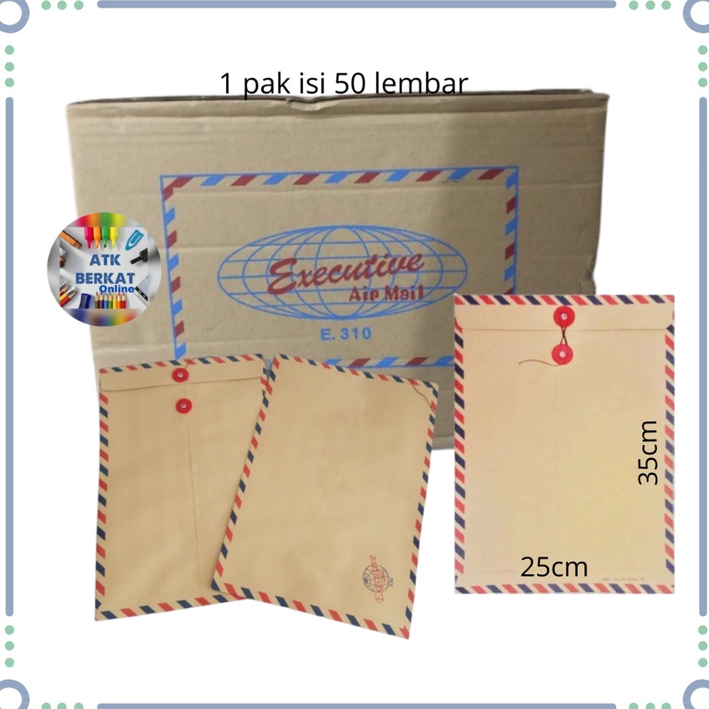 

Best seller [50 pcs] Amplop Coklat Folio Tali 310 airmail BPT