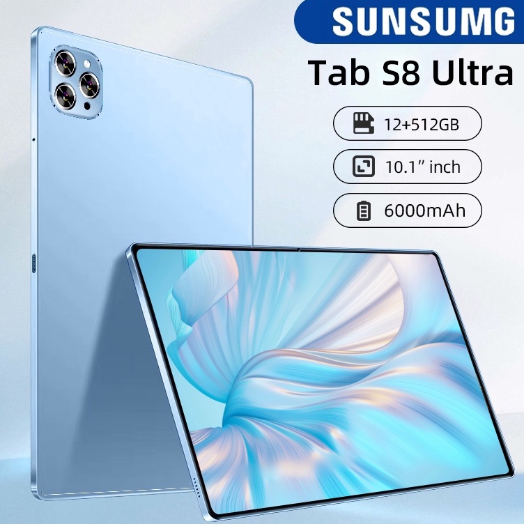 ➷➷✻✫ 【BIG Sale】Tablet PC Asli Baru S8 Ultra Wifi 5G Dual SIM Tablet Untuk Anak Belajar hp tablet tab