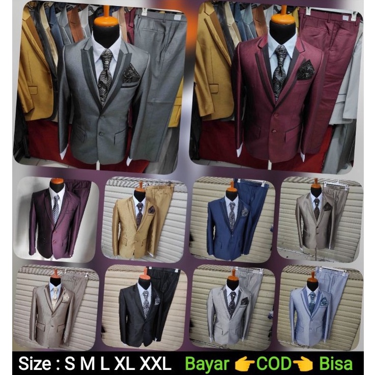 Paling Popular1 stel JAS semi woll (JAS CELANANYA) (SIZE S M L XL XXL) jas pria formal jas pengantin