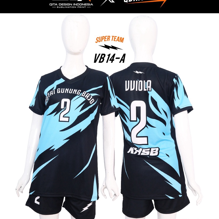 ✷BigSale✷ jersey cewek voli vb 14 Superteam Baju Volly Wanita Qdr Costum Terlaris