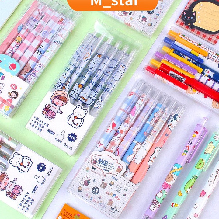 

Ready (6pcs) Set Pen Gel Mekanik 0.5mm Motif Cartoon/Pulpen Aesthetic/Pulpen Gel Mekanik Lucu ➾❈❁