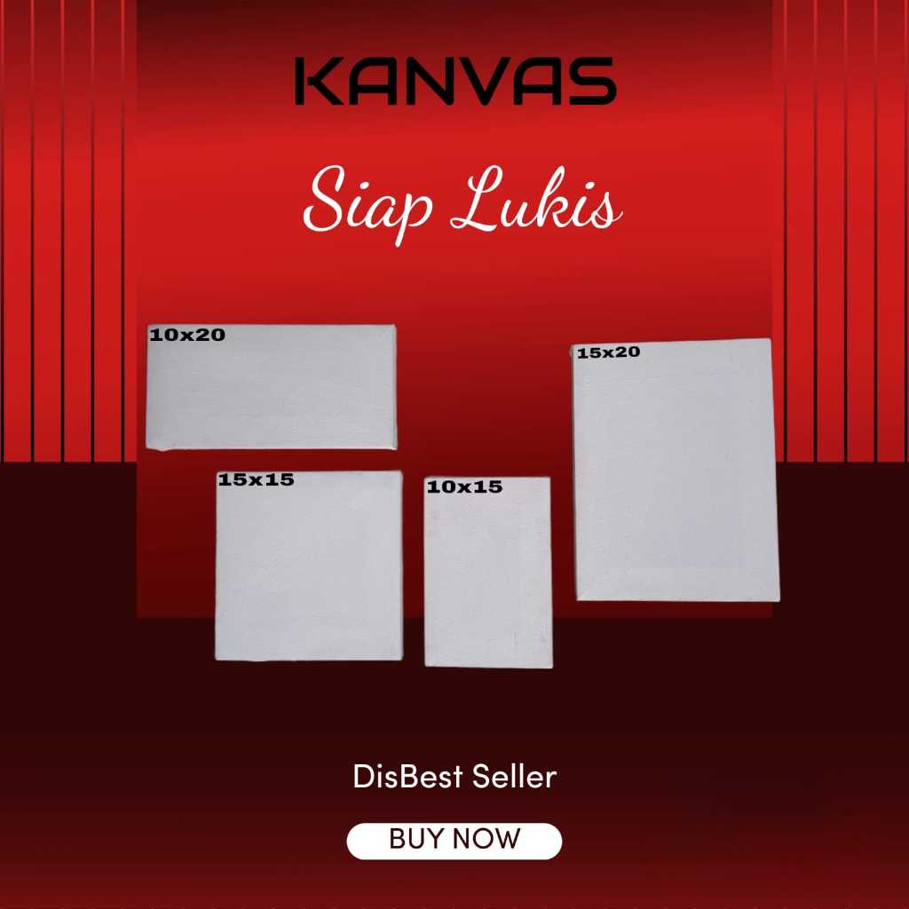 

Kanvas Lukis Ukuran 10x10Cm - 10x15Cm - 15x15Cm - 10x20Cm - 15x20Cm Stretched Putih Polos Murah
