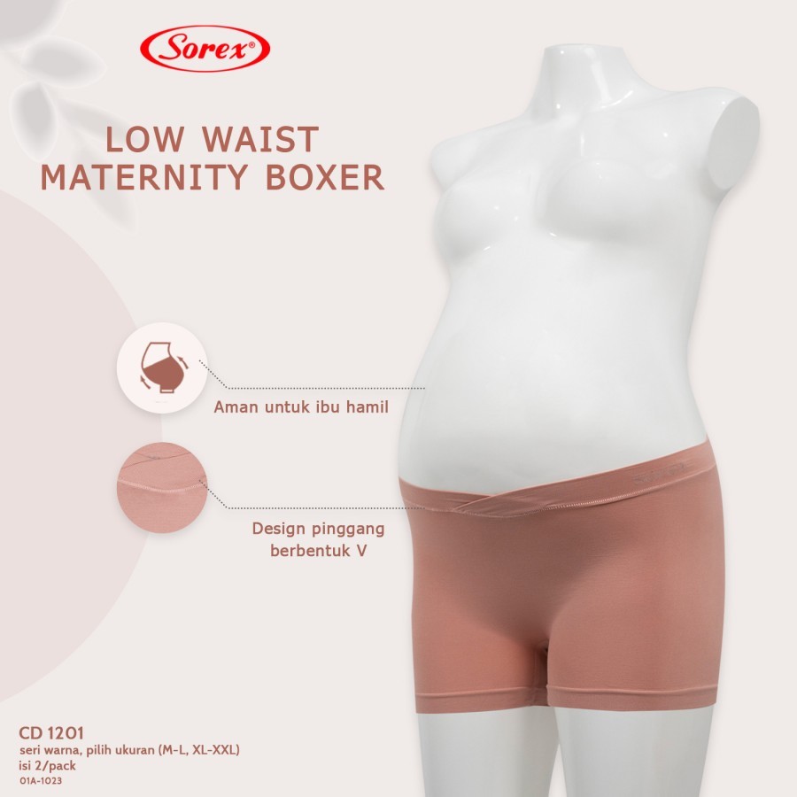 cd celana dalam boxer hamil wanita mini sorex 1201 low waist maternity pant