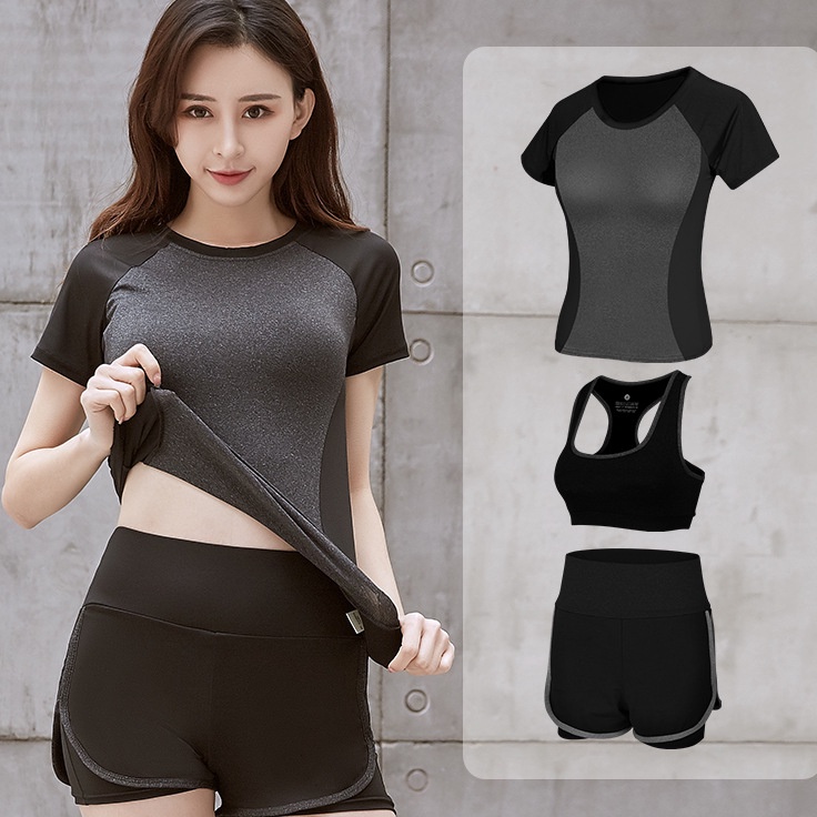 ✶SALE,,✶ LADIES FASHION 1005 Baju Olahraga 3 Set Import Wanita Baju Olahraga/ Yoga / Fitnes