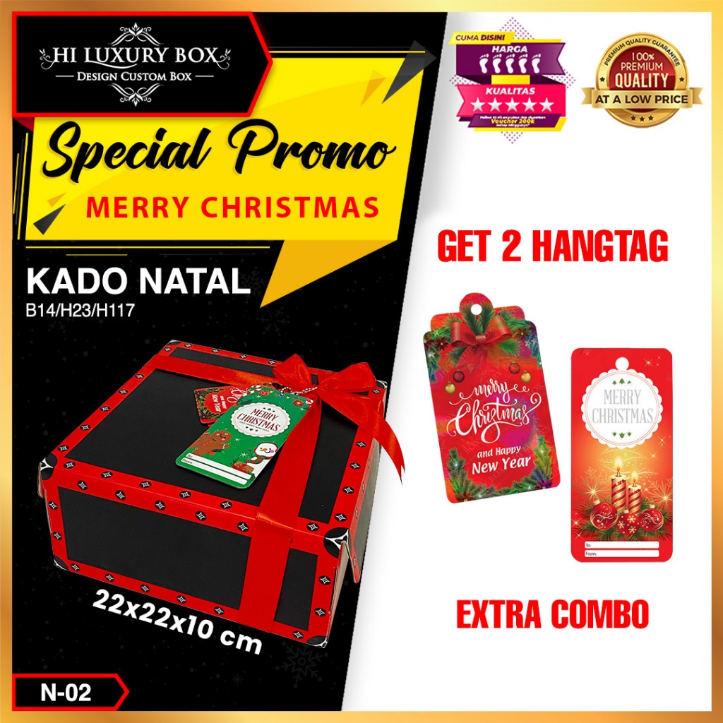 

Kotak Merry Christmas - Dus Kado Natal - Box Hadiah -N-02