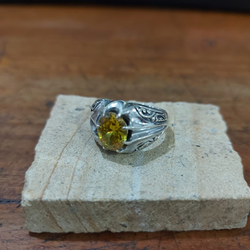 Cincin ring perak silver bali 925 batu natural kantor caling pria wanita custom elegant