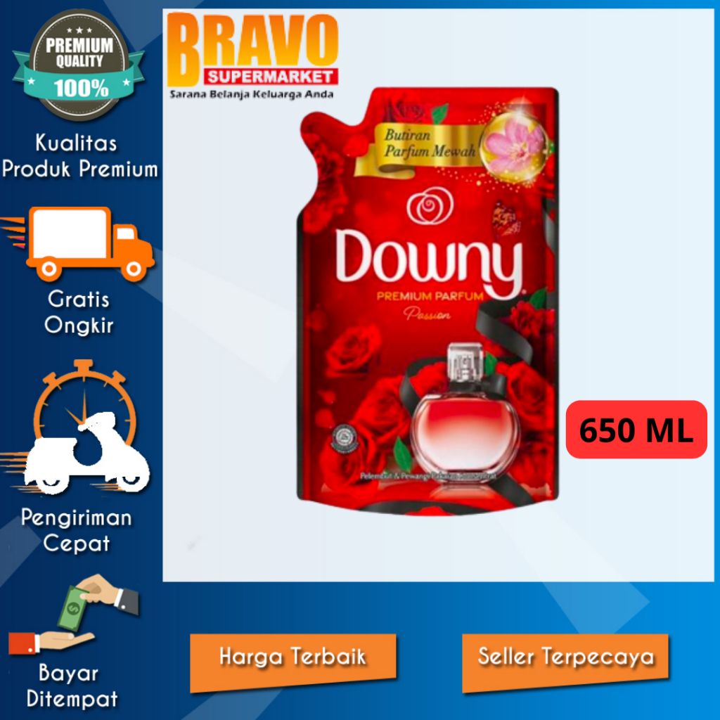Bravo Supermarket Tulungagung - Pelembut Dan Pewangi Pakaian Downy Premium Parfum Konsentrat Passion