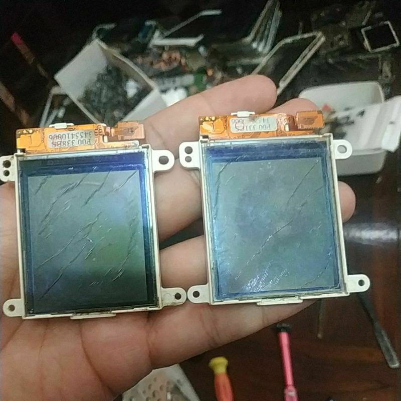 lcd bekas nokia N GAGE CLASSIC minus polarizer kerut