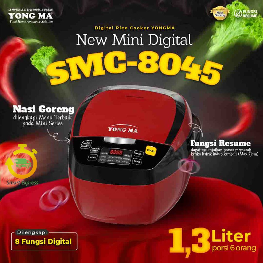 MAGIC COM DIGITAL MINI YONGMA SMC 8045 1,3 LITER - YONGMA MAGIC COM DIGITAL MINI SMC 8045