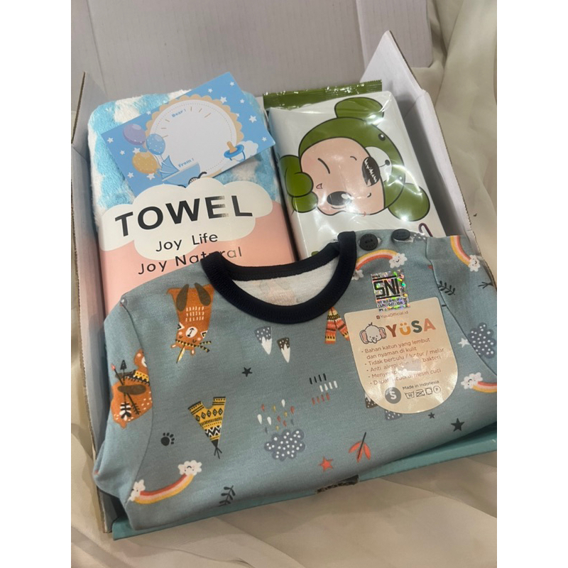 ❤️DUBEEDU❤️ [FREE BOX &FREE TISU BASAH] HAMPERS BAYI (handuk+jumper) KADO LAHIRAN Bayi Baru lahir Ba