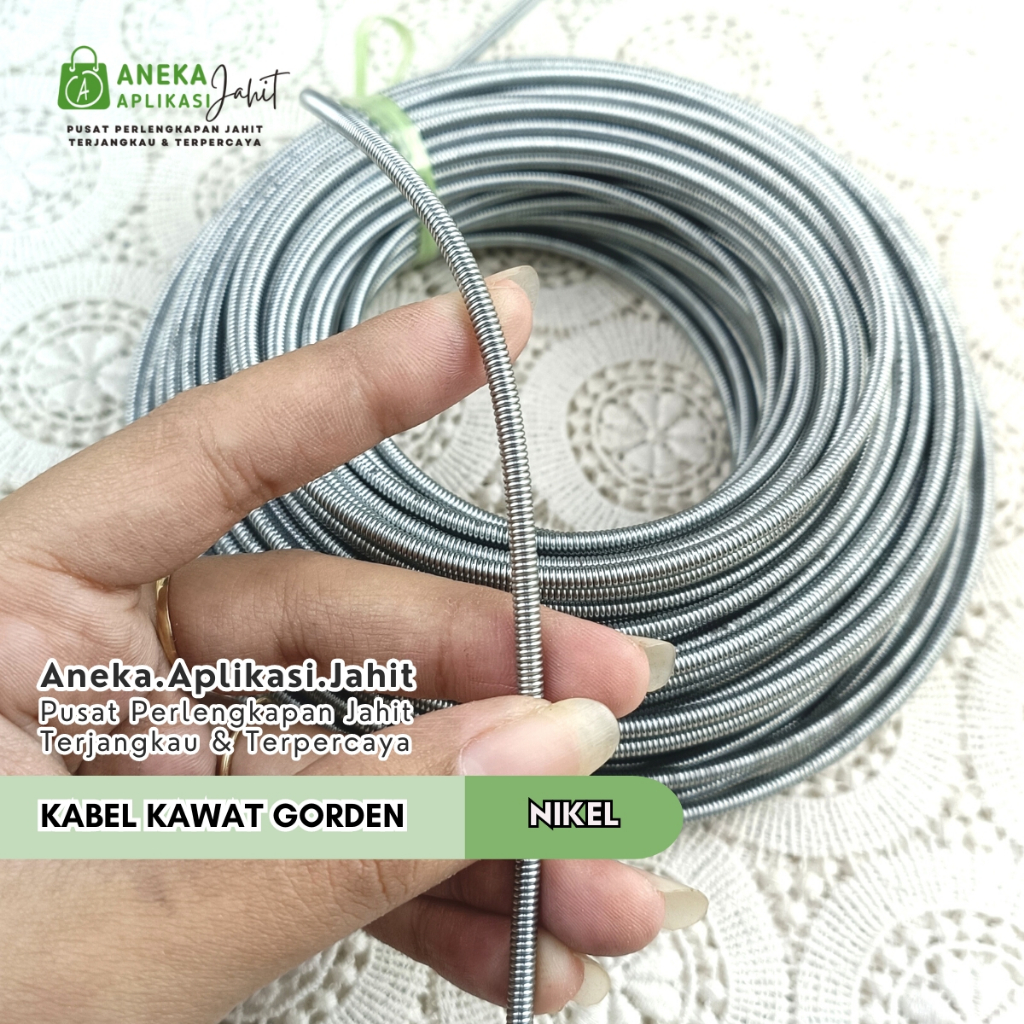 1 METER KABEL KAWAT SPIRAL GORDEN / KABEL PVC GORDYN / KAWAT PER GORDEN