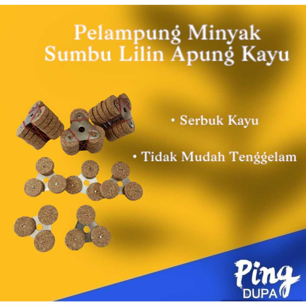 Pelampung Minyak Sumbu Lilin Apung Kayu