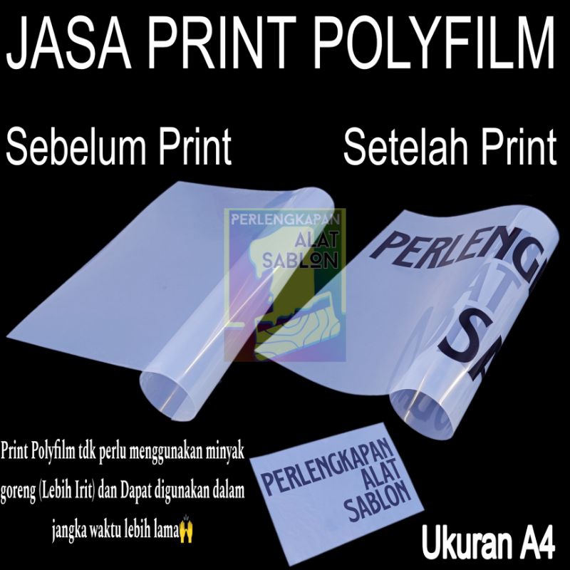 PRINT POLYFILM A4 JASA PRINT SABLON