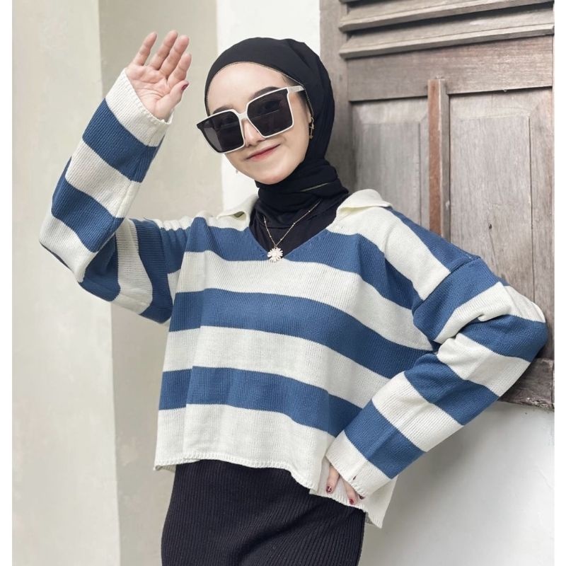 Sweater crop top Fuji Blouse blaster rajut
