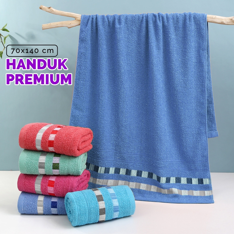 Handuk Katun 70x140cm / Handuk Motif Kotak Kotak Premium / Handuk Mandi Dewasa - H12-N