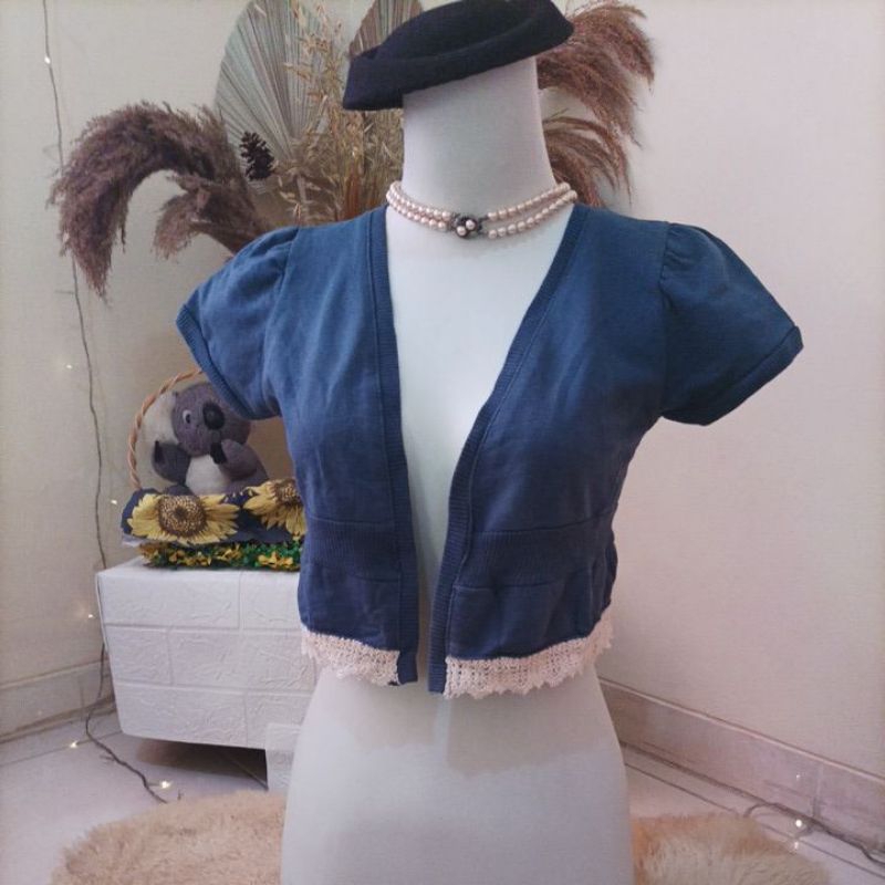 Cardigan Wanita Pendek, lengan pendek