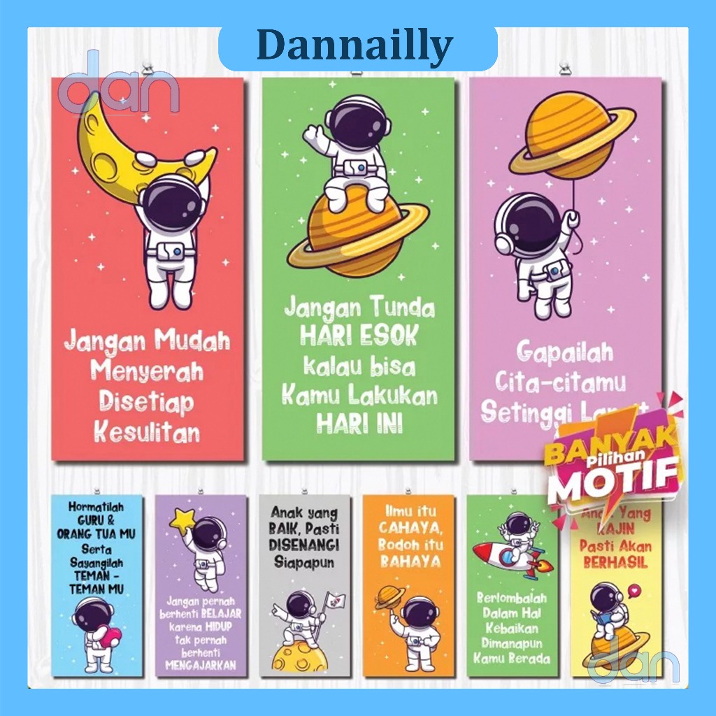 Dannailly Official Creative Wall Decor Dekorasi Hiasan Dinding Kata Motivasi Anak Gambar Astronot Un