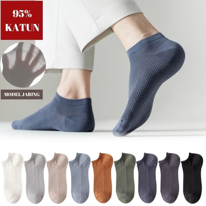Kaos kaki pria wanita pendek semata kaki polos Men ankle socks TIPIS