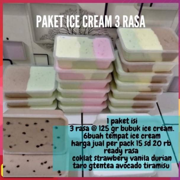 

✔FREE ONGKIR✅ paket Ice crem 3 rasa paket kemasan tepak / es krim 3 rasa / es rim tepak /es krim 3 rasa mangkok