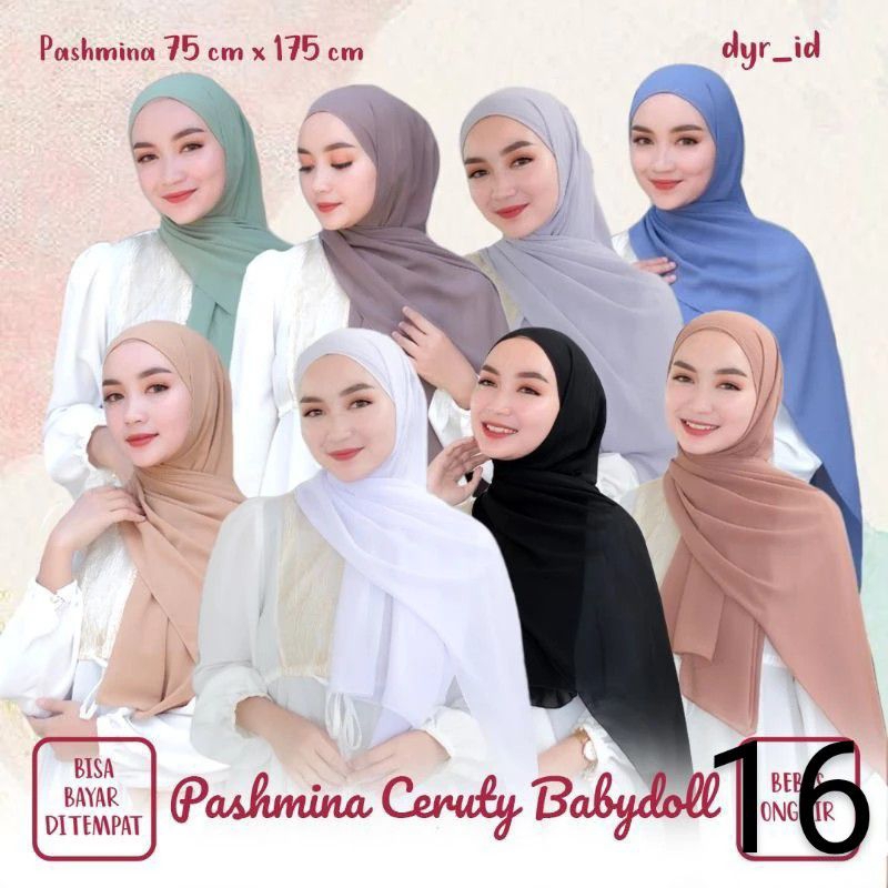 PASHMINA CERUTY BABY DOLL POLOS/PASHMINA CERUTY INSTAN IMPORT