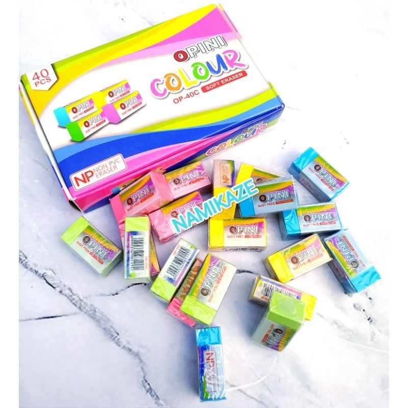 

ERASER/KARET PENGHAPUS/PENGHAPUS MINI WARNA WARNI (ISI 40 PCS)