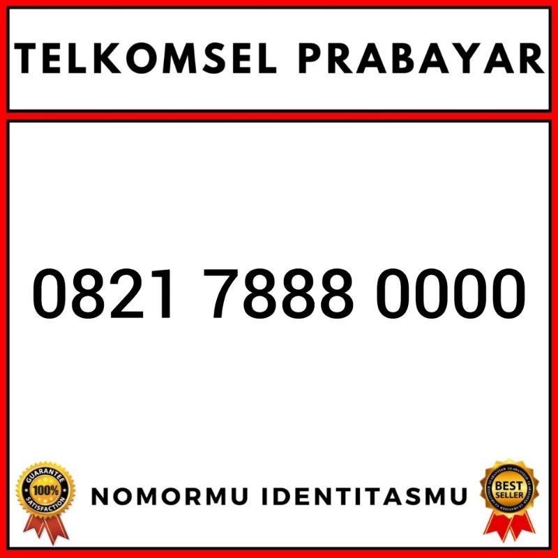 Nomor Perdana Simpati Telkomsel Cantik 0821 7888 0000 / 8880000