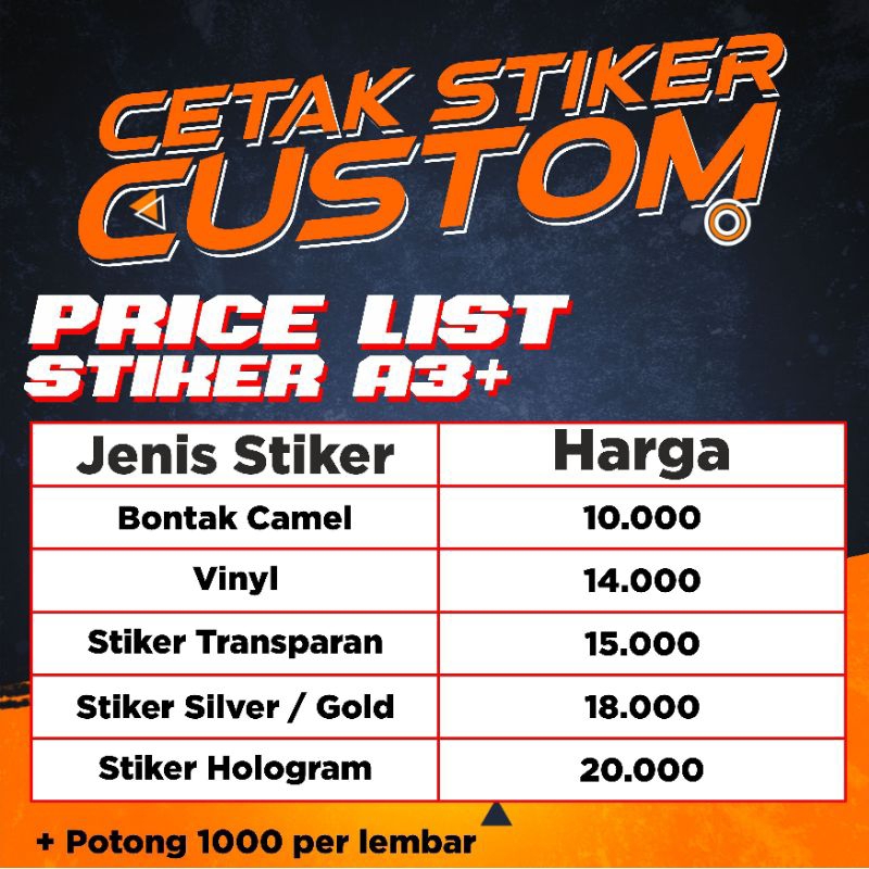 

CETAK STIKER CUSTOM TERMURAH