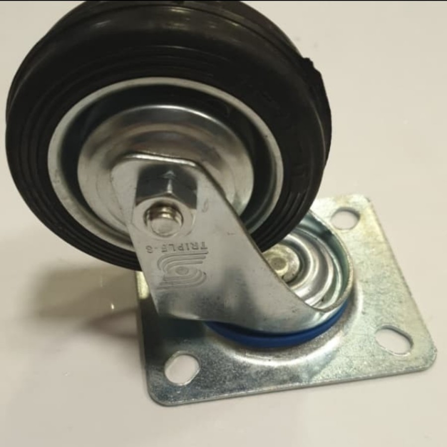 Roda Troli Karet Hitam 3 Inch hidup