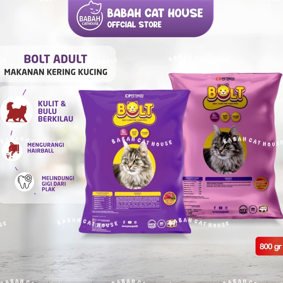 GROSIR ✅ CAT FOOD BOLT Ikan Tuna Salmon Makanan Kucing Kering Pakan Rc Baby Bold Murah Adult Dewasa 