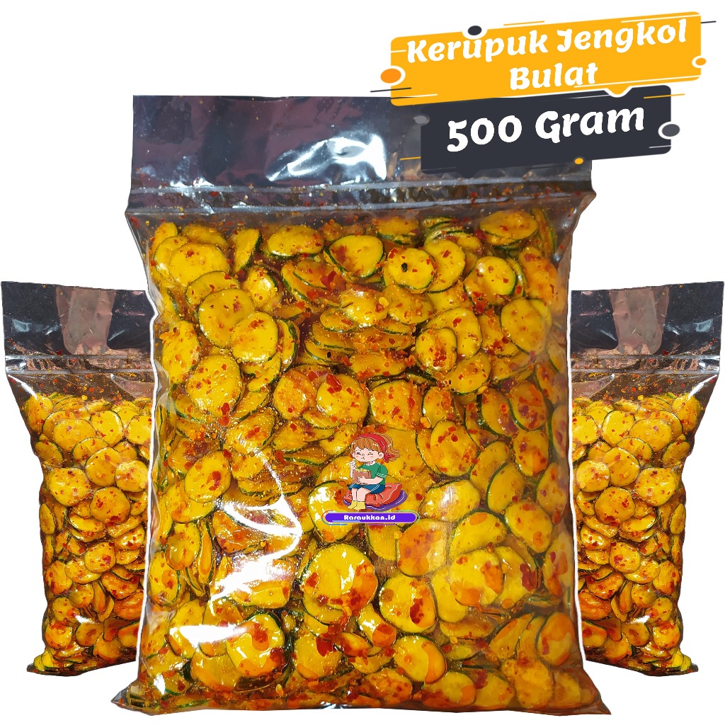 

Kerupuk jengkol seblak pedas daun jeruk isi 500gr makanan & minuman