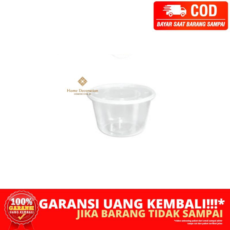 (HOMEDECORA_ID) BERGARANSI ROUND THINWALL 50PCS SAUCE CUP PLASTIK BULAT KECIL 25ML 35ML 60ML 100ML 150ML DENGAN TUTUP MENYATU DAN LEPAS LENGKAP JAMBI