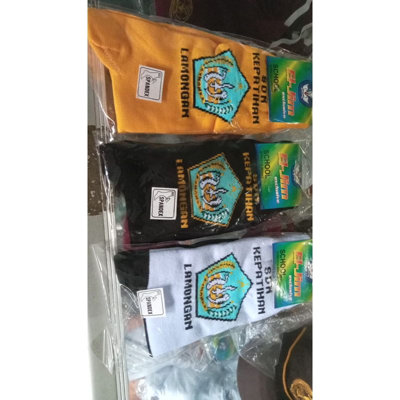 kaos kaki bordir rajut logo sekolah