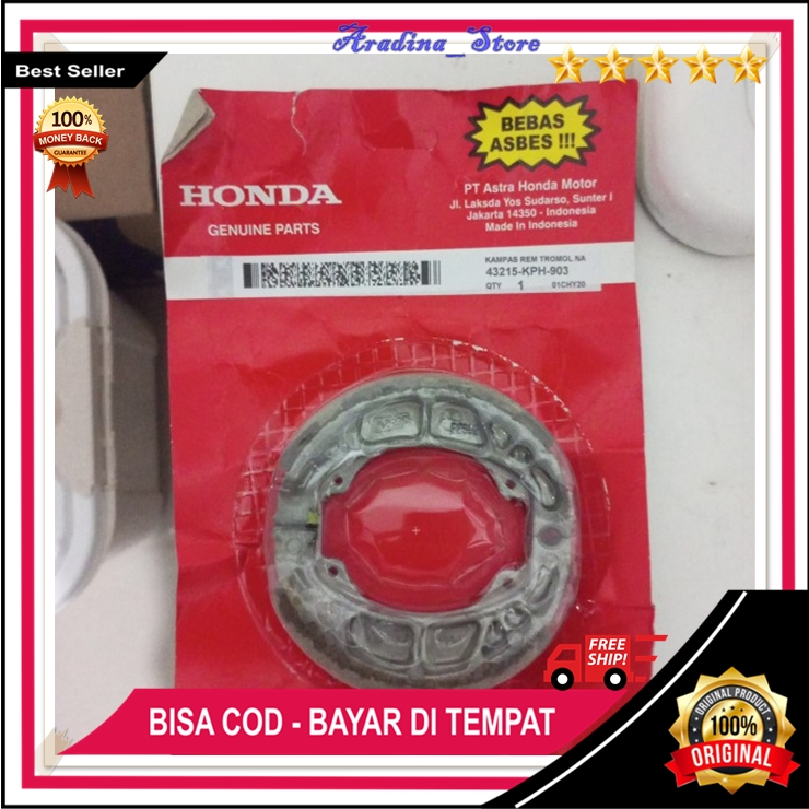 Kampas Rem Kharisma Supra X 125 Revo 100 KPH Original Kampas Rem Belakang Tromol Honda ORI