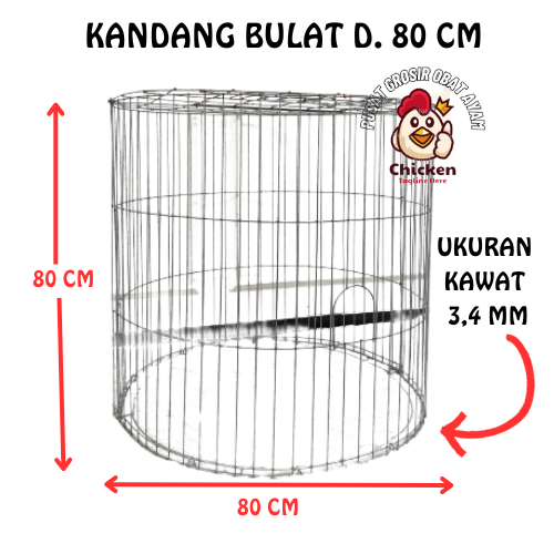 Nobira98 Kurungan Galvanis Bulat Ayam Bangkok D.80 Cm