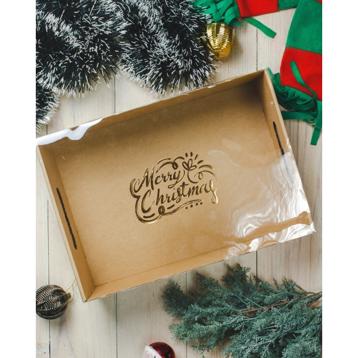 

Box tray makanan Packaging Kotak hampers natal Window nampan Christmas (5 Pcs)