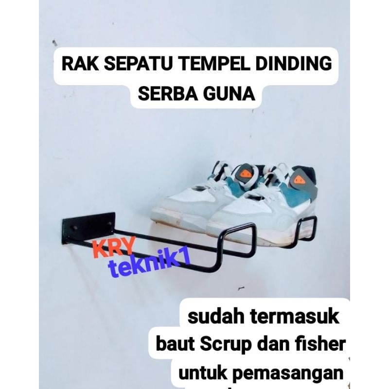 rak sepatu tempel dinding rak sepatu melayang rak display sepatu besi beton terpasang di dinding gan