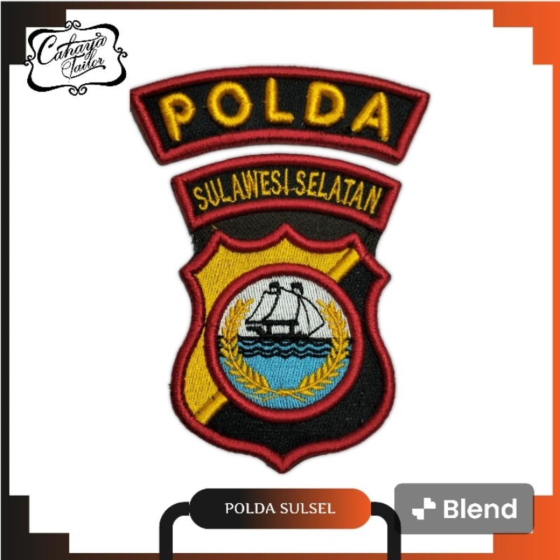 bordir POLDA SULAWESI SELATAN/SULSEL timbul - biasa