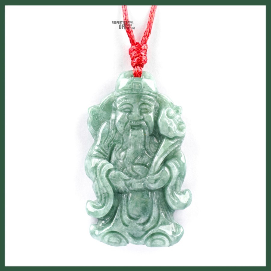 Promo Kalung Liontin Giok Natural Jadeite Jade Burma Dewa Bumi Tutikong Termurah
