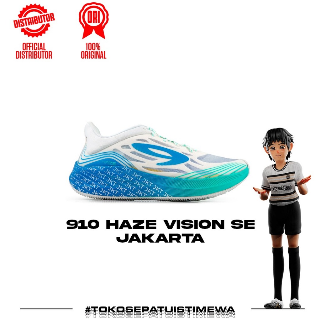 SEPATU LARI NINETEN HAZE VISION SE JAKARTA - PUTIH/BIRU