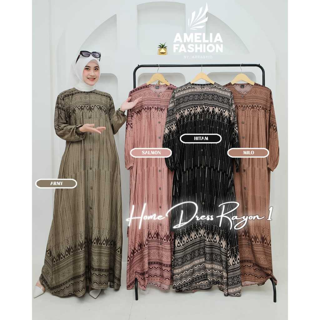 DRESS RAYON ETNIK / GAMIS MOTIF ETNIK TERBARU