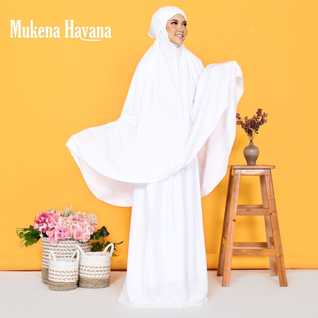 Mukena Putih Polos Katun Rayon | Mukena Dewasa Mukena Pondok