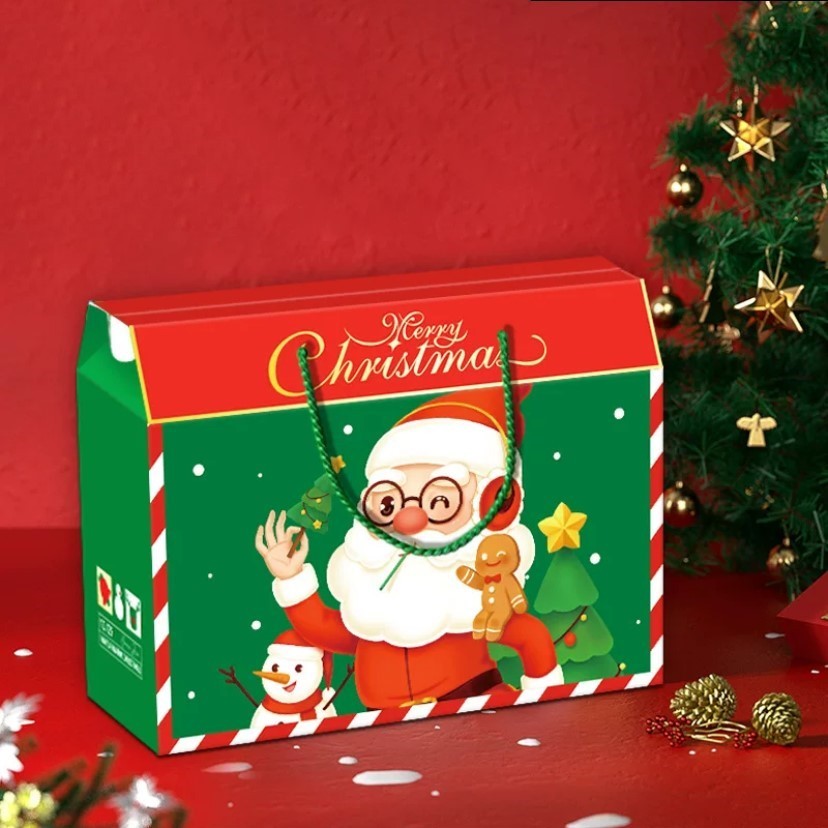 

Christmas Hampers Box / Kotak Hampers Natal Besar Handle Tali Hijau