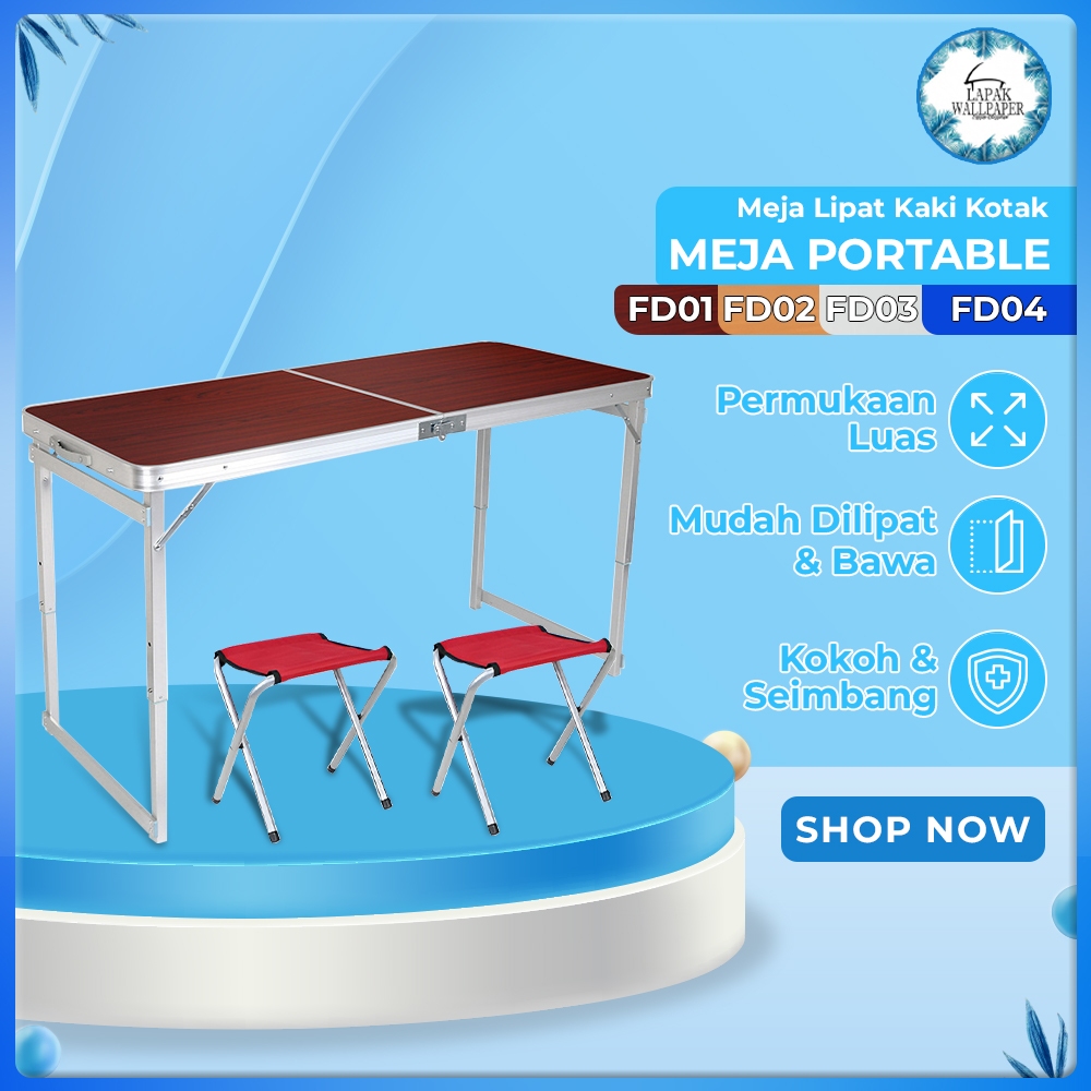 Lapak Wallpaper Official Shop Meja Lipat Koper Hpl Meja Serbaguna Meja Lipat Portable Meja Kaki Bula