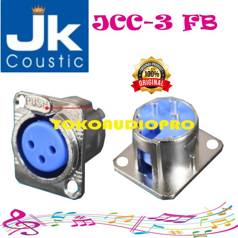 Konektor XLR Chasis JK Coustic JCC3FB Jeck Canon Chasis Female XLR
