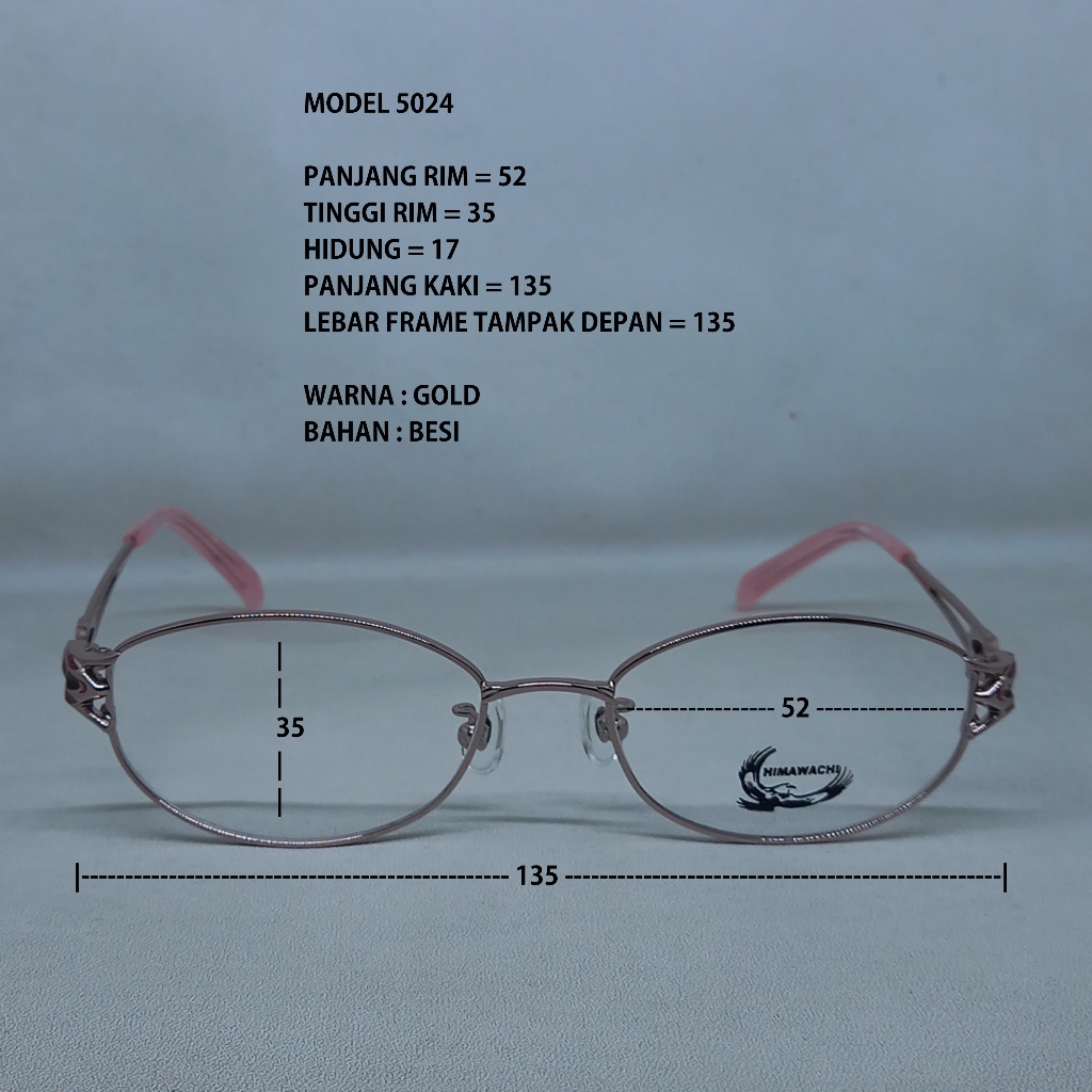 FRAME KACAMATA 5024 BESI WANITA GOLD